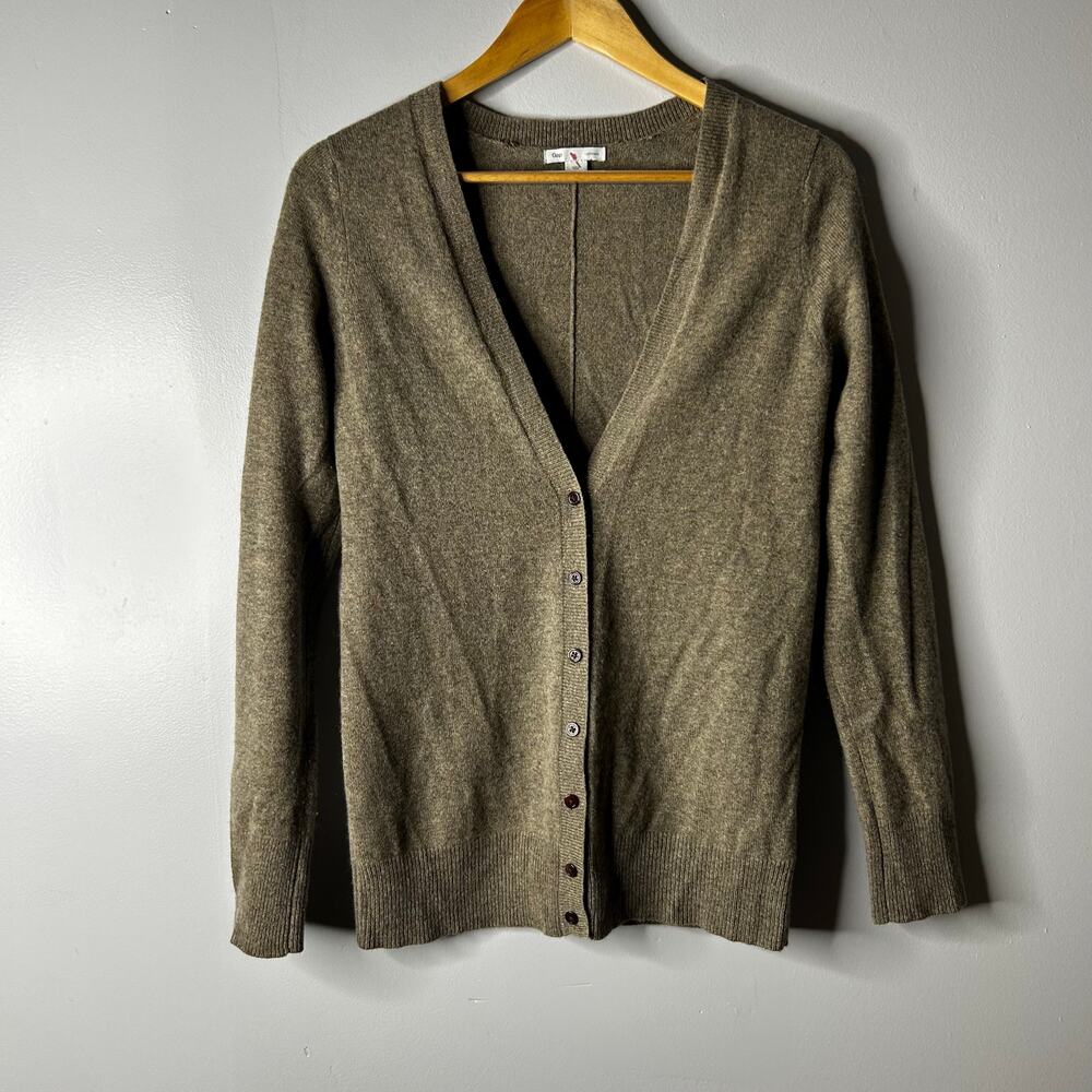 100% Cashmere GAP Olive Green Women's Cardigan Sweater